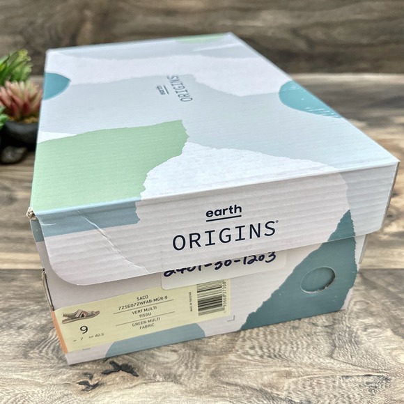 NIB Earth Origins Saco 9M Slingback Comfort Sport Sandals Green Multi - Picture 12 of 12